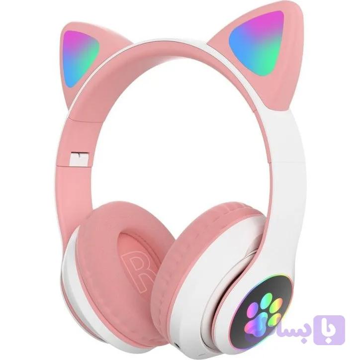 هدفون بلوتوثی گربه‌ای MZ-023 رم‌خور با چراغ RGB