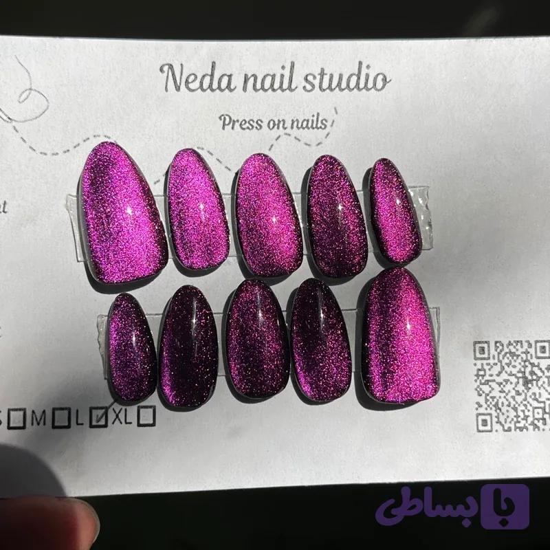 ناخن مصنوعی (سفارشی) از جنس کاشت مون لایت بنفش