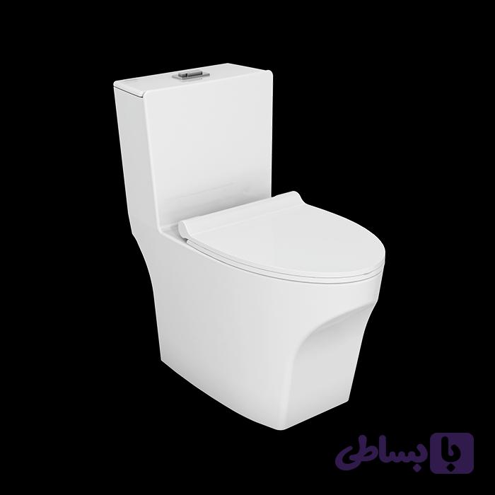 توالت فرنگی چینی‌کُرد مدل لیندا شیر‌دار