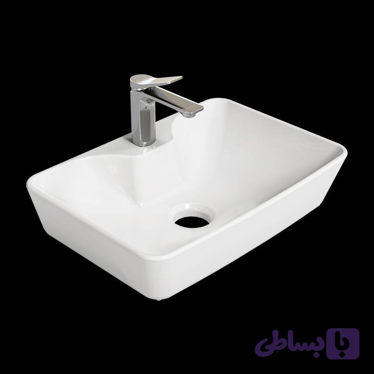 روشویی روکابینتی چینی‌کرد مدل تولیپ بدون جا شیر — تصویر 1