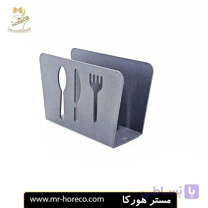 جا دستمال کاغذی فلزی طرح قاشق و چنگال کد 18038 | مستر هورکا — تصویر 1