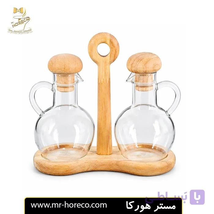 آبلیمو خوری 2 تایی پایه چوبی مدل تُپل Luxkala کد 18550 | مستر هورکا