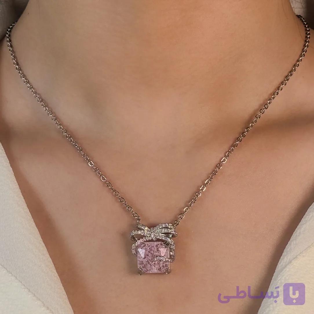 گردنبند پاپیون نگین بغل 106