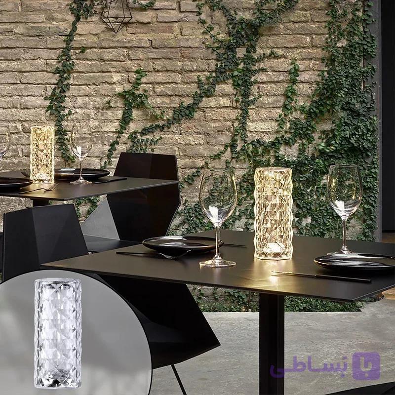 آباژور رومیزی مدل رز کریستالی
