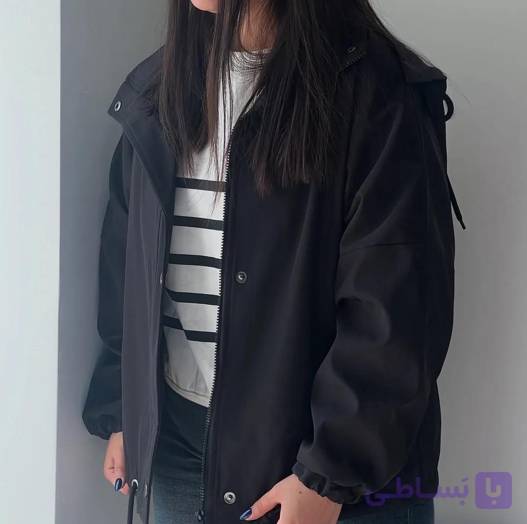 بامبر جکت زنانه مشکی مدل یاسمن — تصویر 1