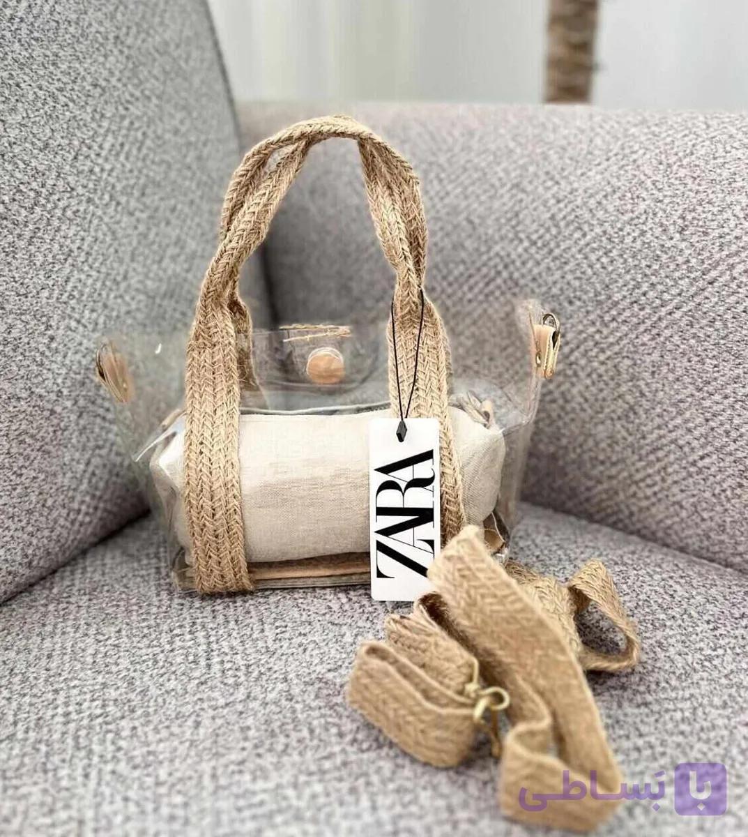 کیف دستی زنانه طلقی مدل حصیری — تصویر 1
