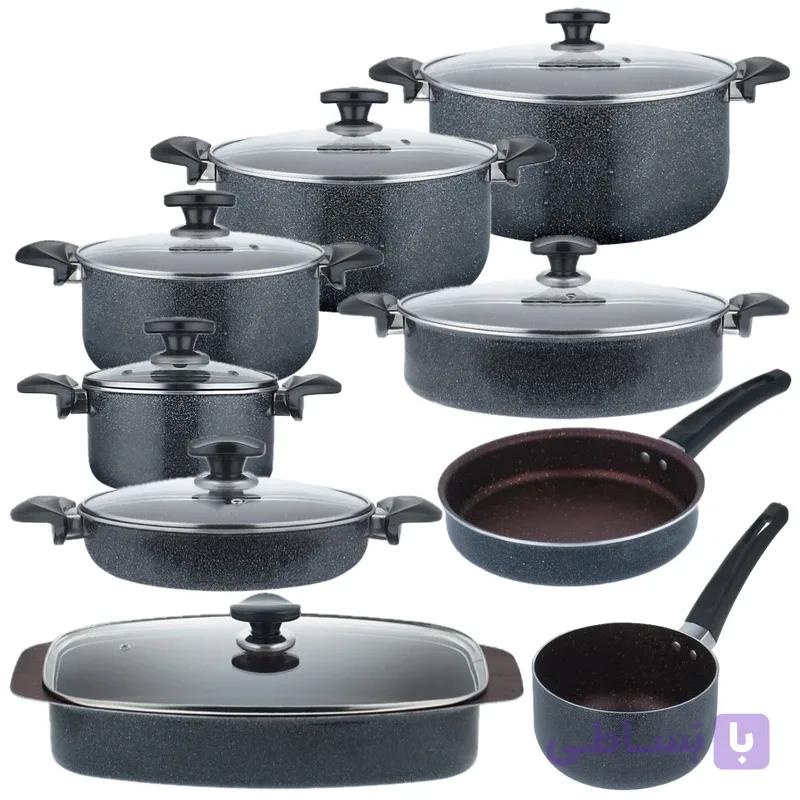 سرویس قابلمه و تابه گرانیتی 16 پارچه کلین مدل C16 — تصویر 1