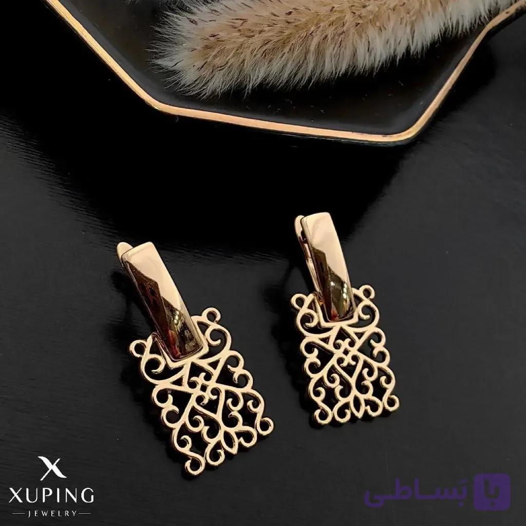 گوشواره آویز ژوپینگ طرح مشبک اسلیمی