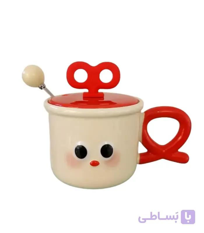 ماگ سرامیکی درب دار طرح ایموجی کد 01 — تصویر 1