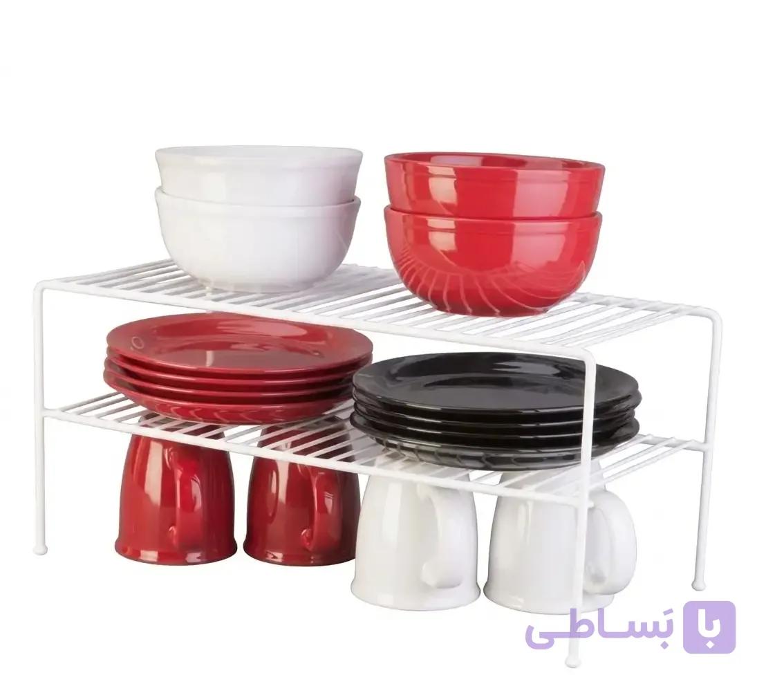 راف ۲ طبقه فلزی کابینتی ضخیم روکش پلاستیک