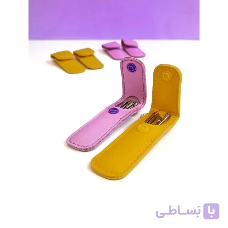 ست گوش پاک کن 6 تکه با کیف چرم — تصویر 1