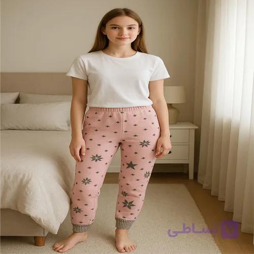 شلوار دخترانه بافت دو لایه ترک — تصویر 1