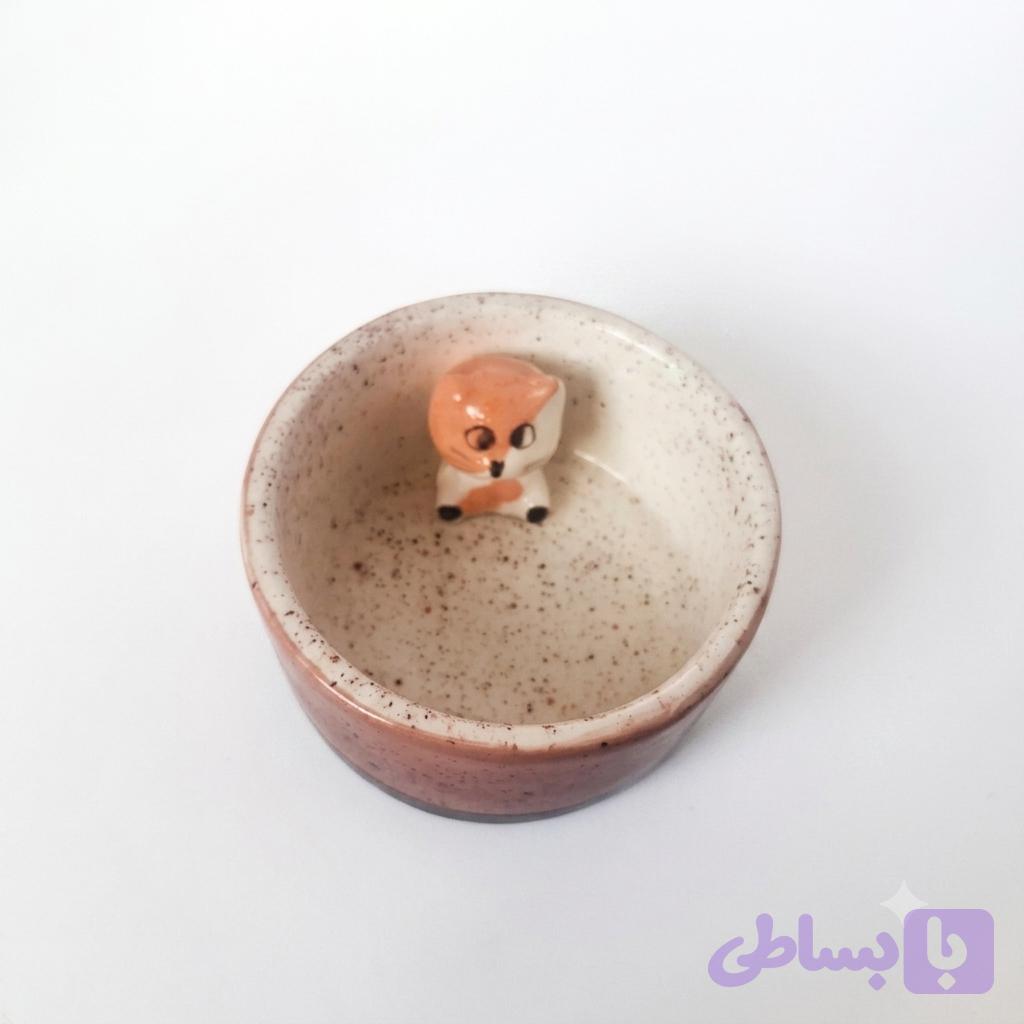 ظرف سرامیکی سورپرایزی غذای گربه طرح ساده