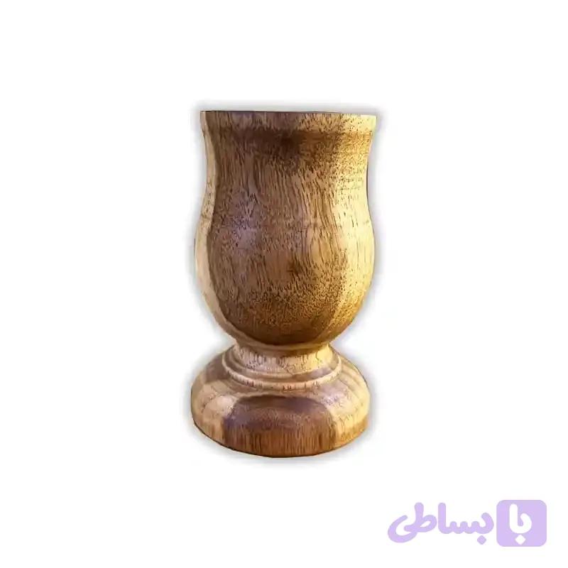 لیوان پایه دار چوبی مدل جام — تصویر 1