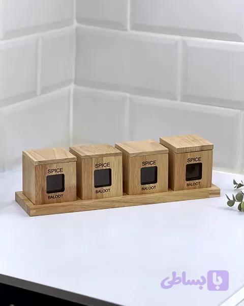 جا ادویه با پایه چوبی – 21649
