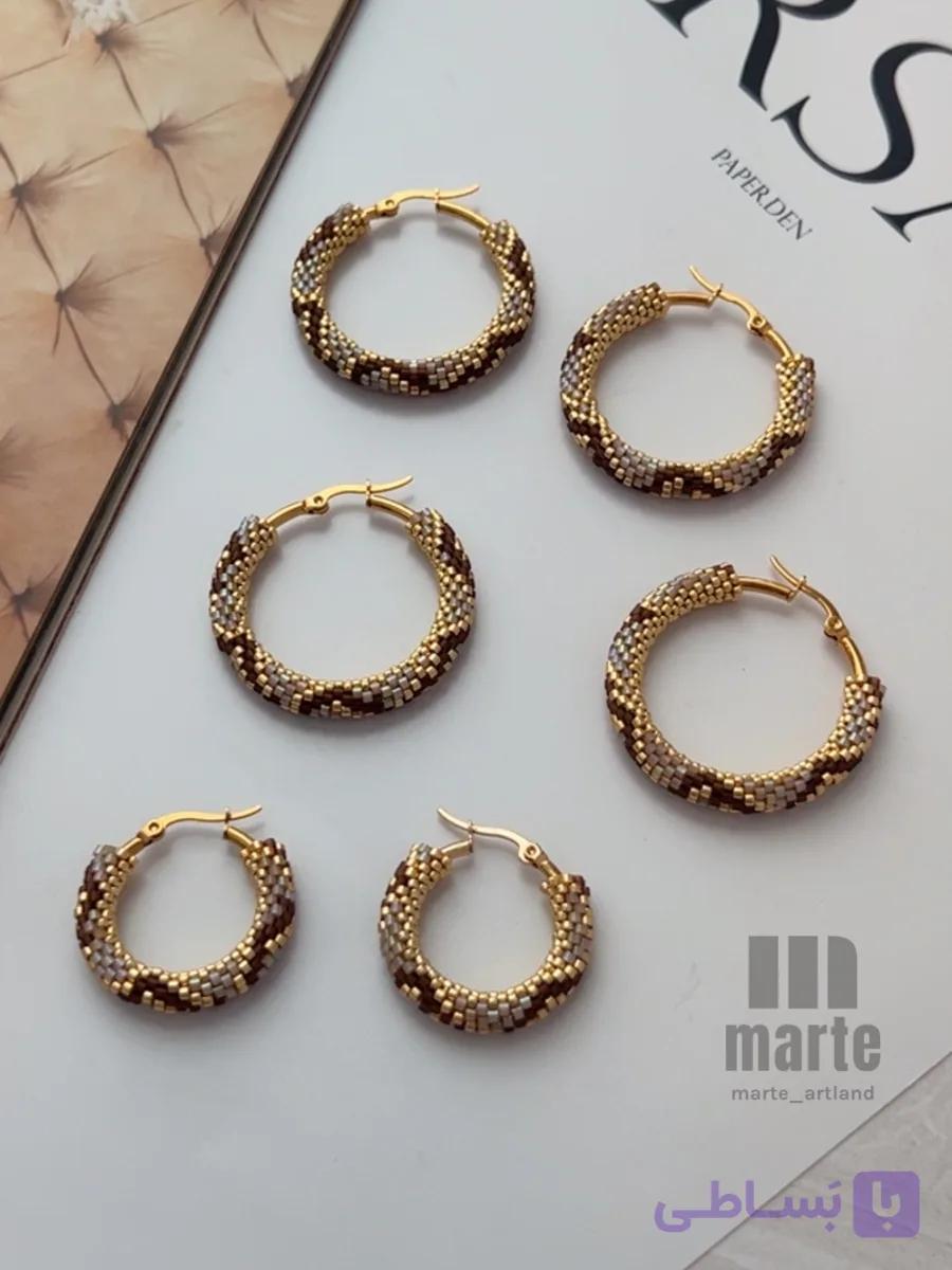 گوشواره حلقه‌ای «پوست ماری» | Code: 388.2