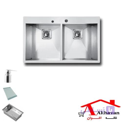 سینک توکار باکسی دولگن 334 سایز 50*75.5 برند اخوان