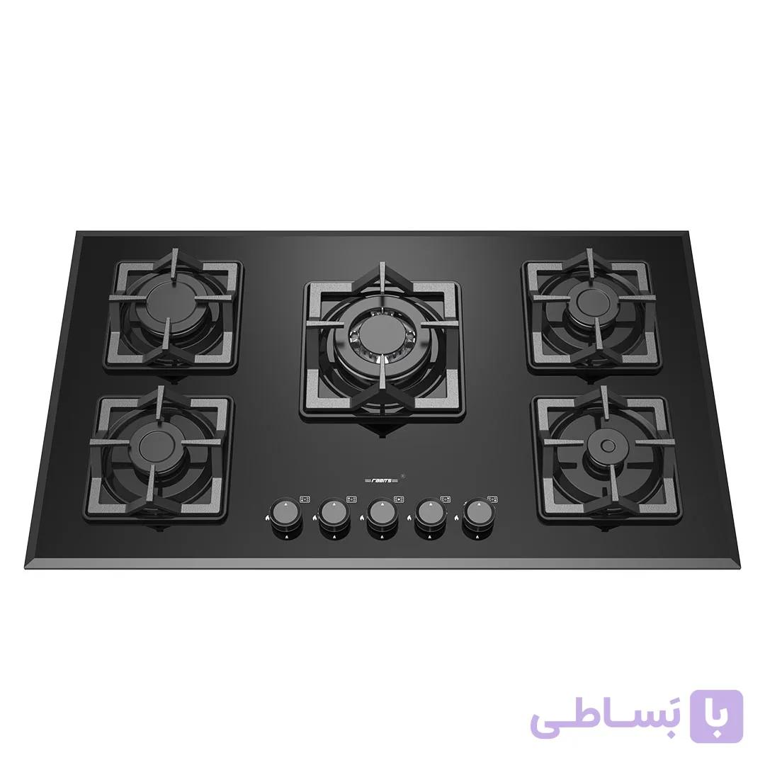 اجاق گاز 5 شعله شیشه ای کد RG-565 برند رابیتس