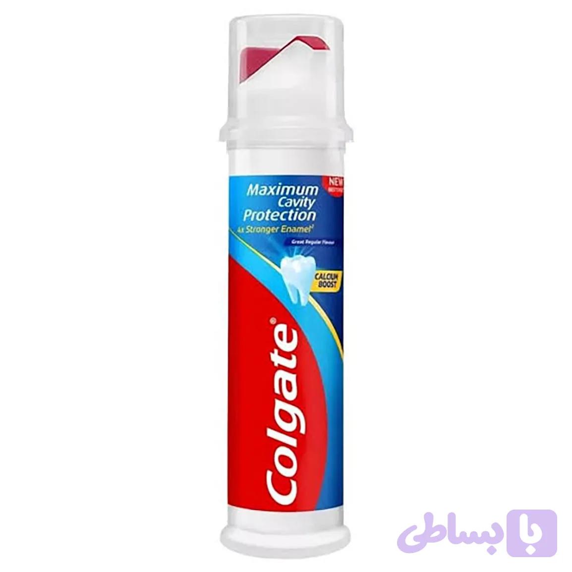 خمیر دندان پمپی کلگیت مکسیمم کویتی پروتکشن Colgate Maximum Cavity Protection Pump حجم 100 میلی لیتر