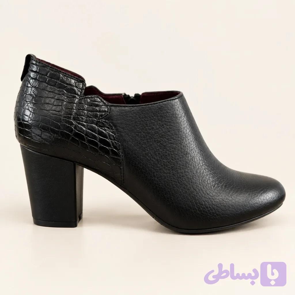 کفش تمام چرم پاشنه 6 سانت پاییزه مدل 6660