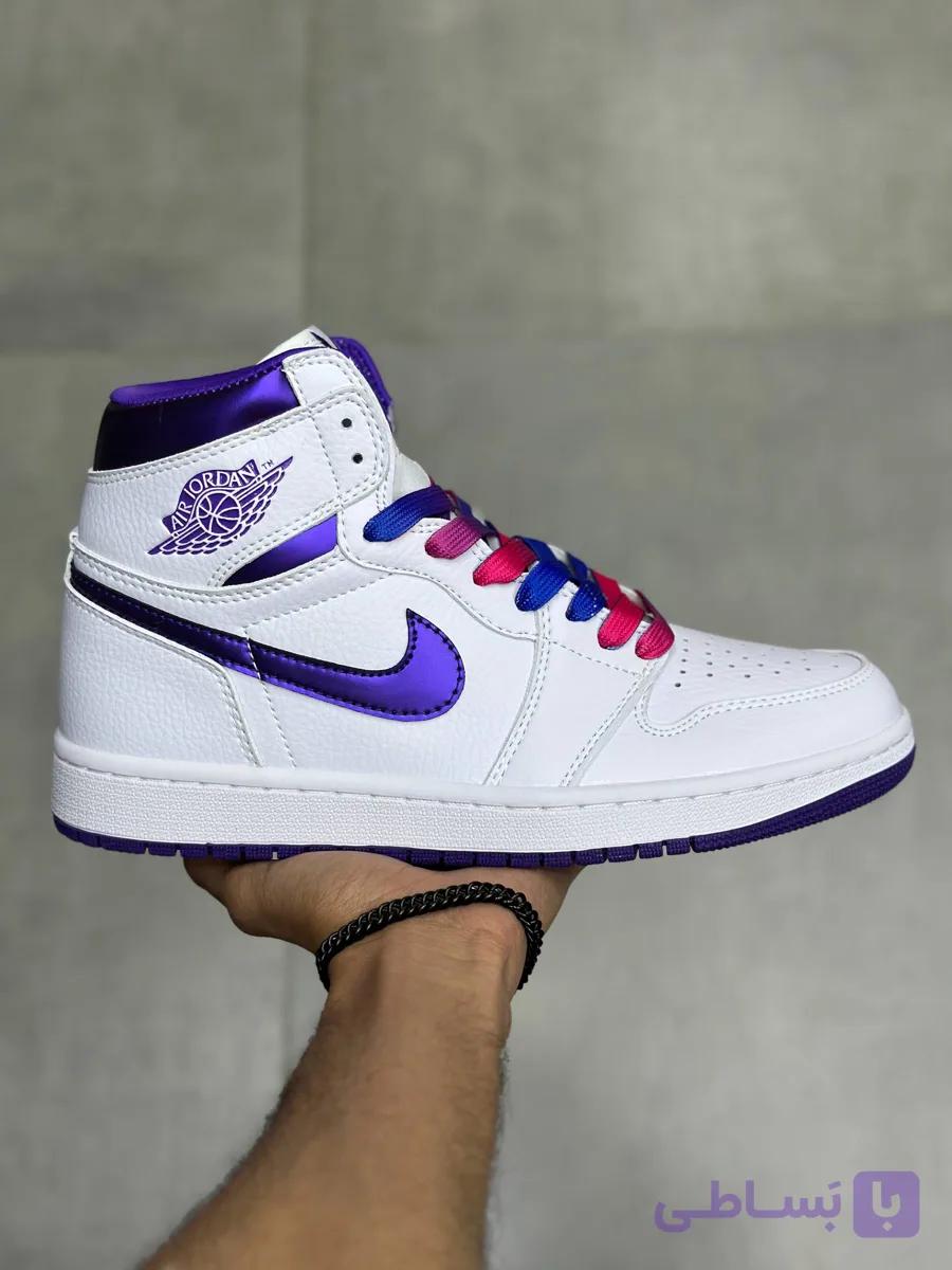کتونی نایک جردن 1 ساقدار متالیک پرپل | Nike Jordan 1 High Metallic Purple — تصویر 1