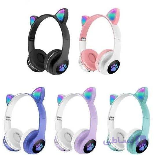 هدفون بلوتوثی گربه‌ای MZ023 با نور RGB | طراحی Cat Ear — تصویر 1