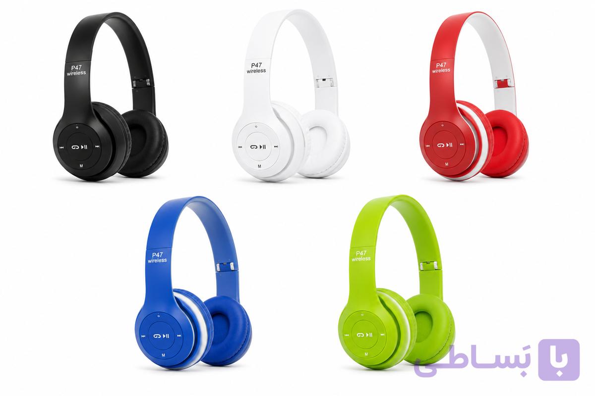 هدفون بی‌سیم P47 | بلوتوث 5.0، صدای قدرتمند، رادیو FM و پشتیبانی از کارت حافظه — تصویر 1