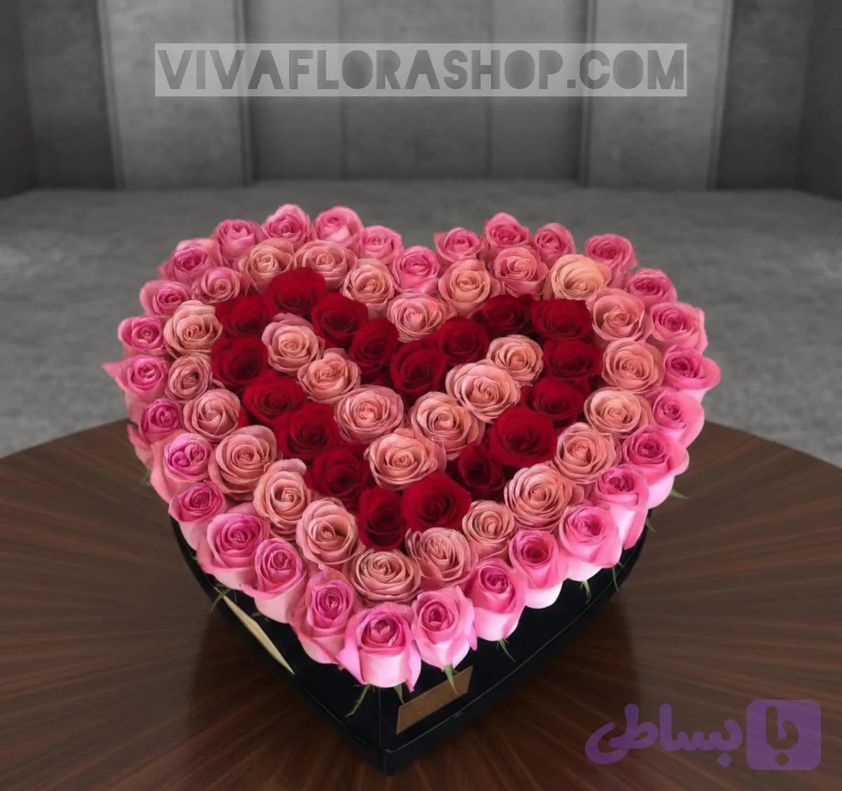 باکس گل قلبی تپش رنگ ها