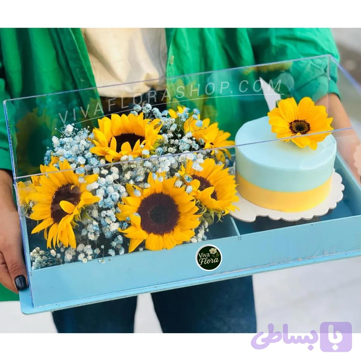 باکس گل و کیک طلوع طعم