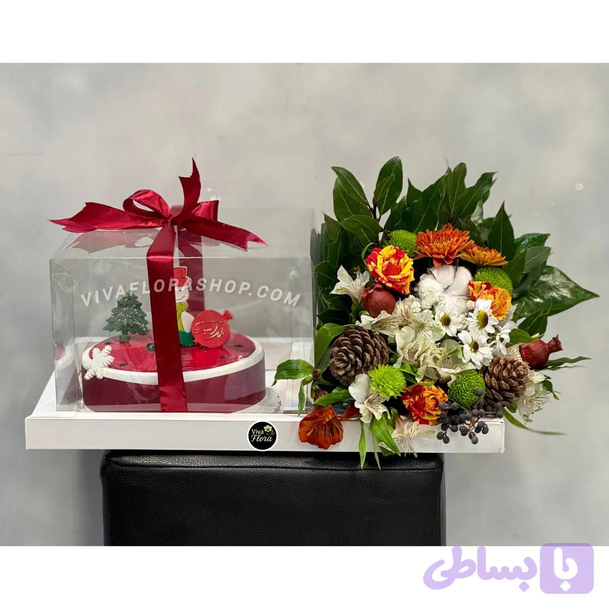 باکس گل و کیک یلدایی شب شیرین