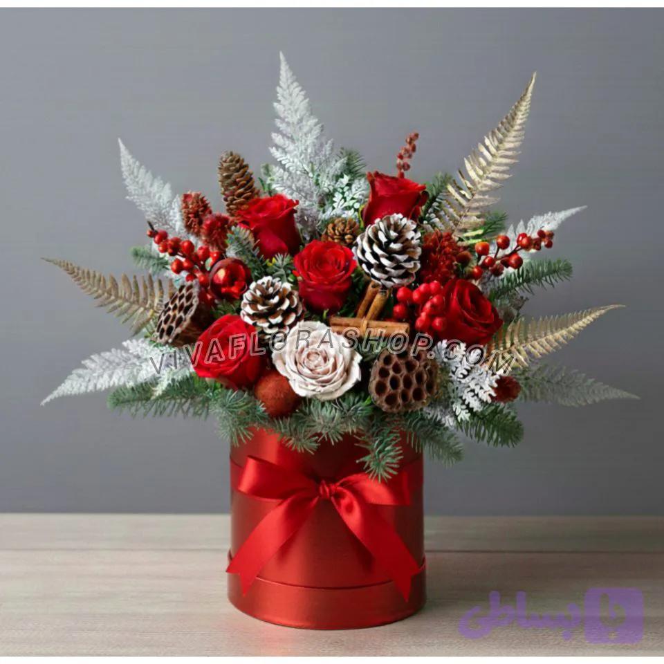 باکس گل کریسمس برفی