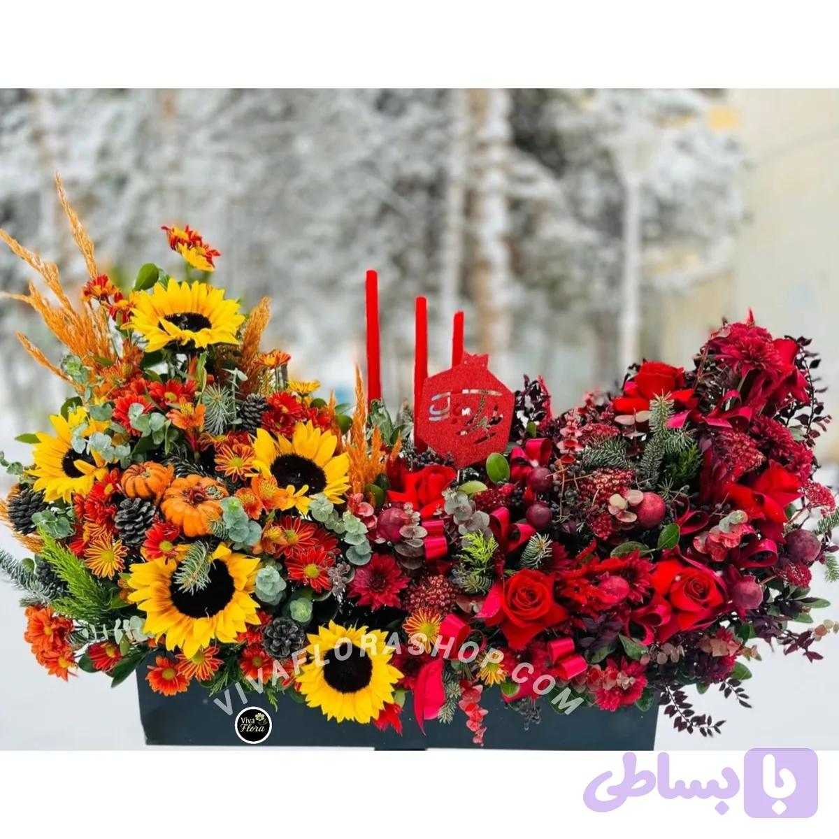 باکس گل یلداس یاقوتی