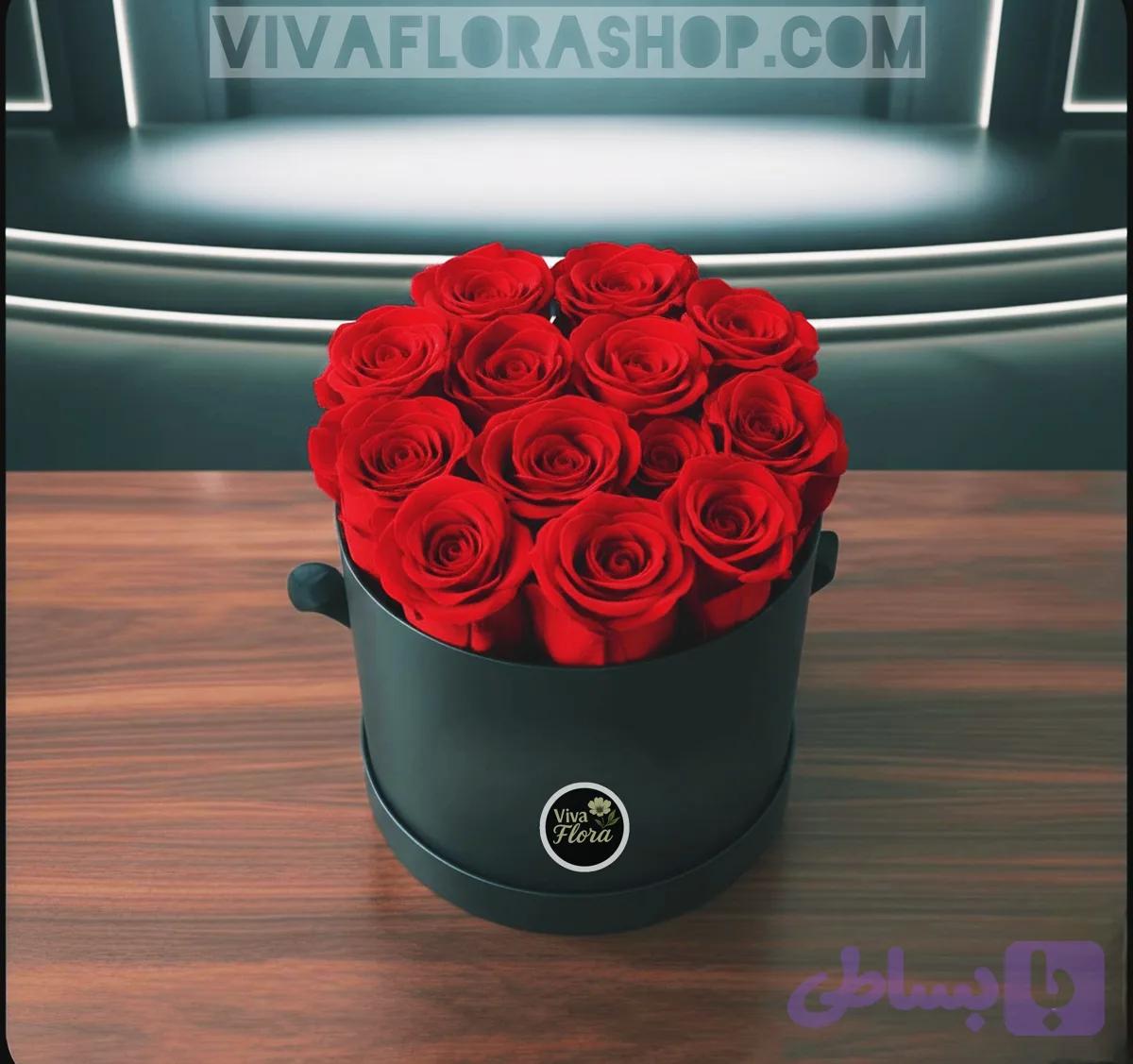 باکس گل رز 13 شاخه