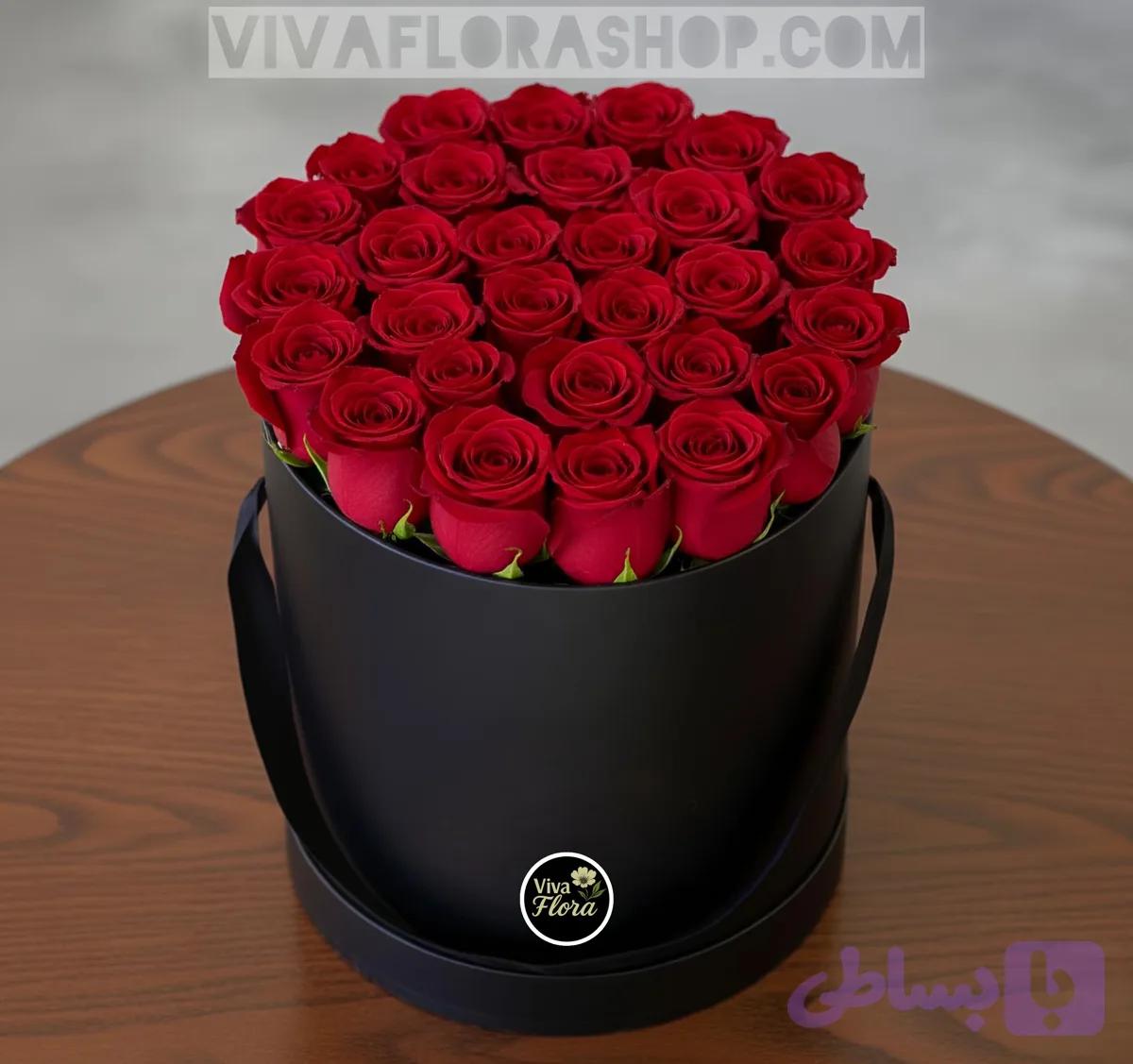 باکس گل 29 شاخه رز قرمز