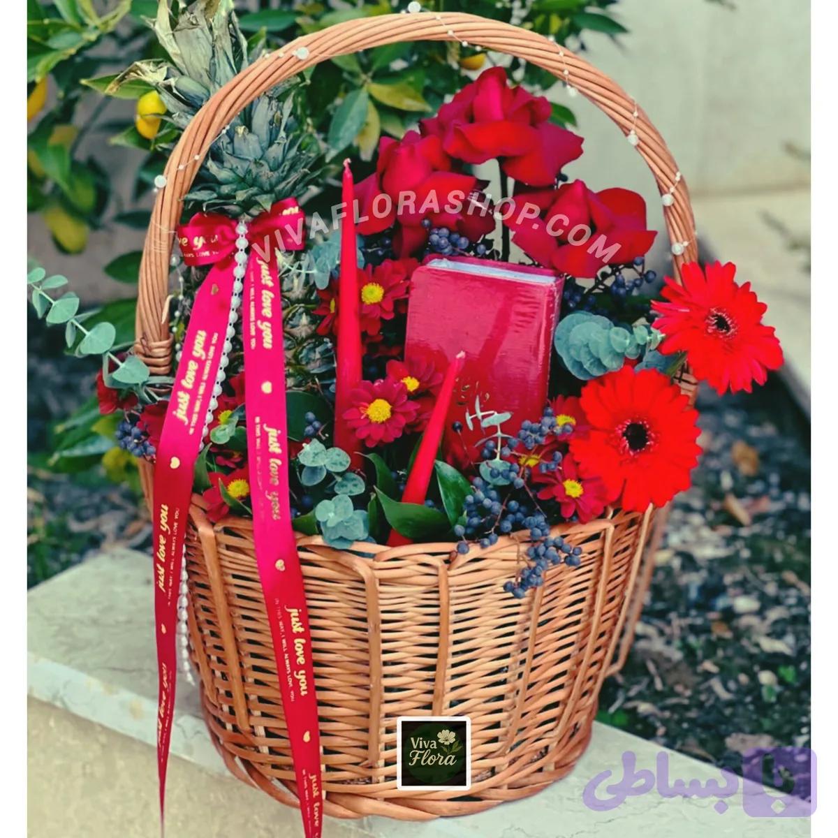 سبد گل شکوفه شب چله