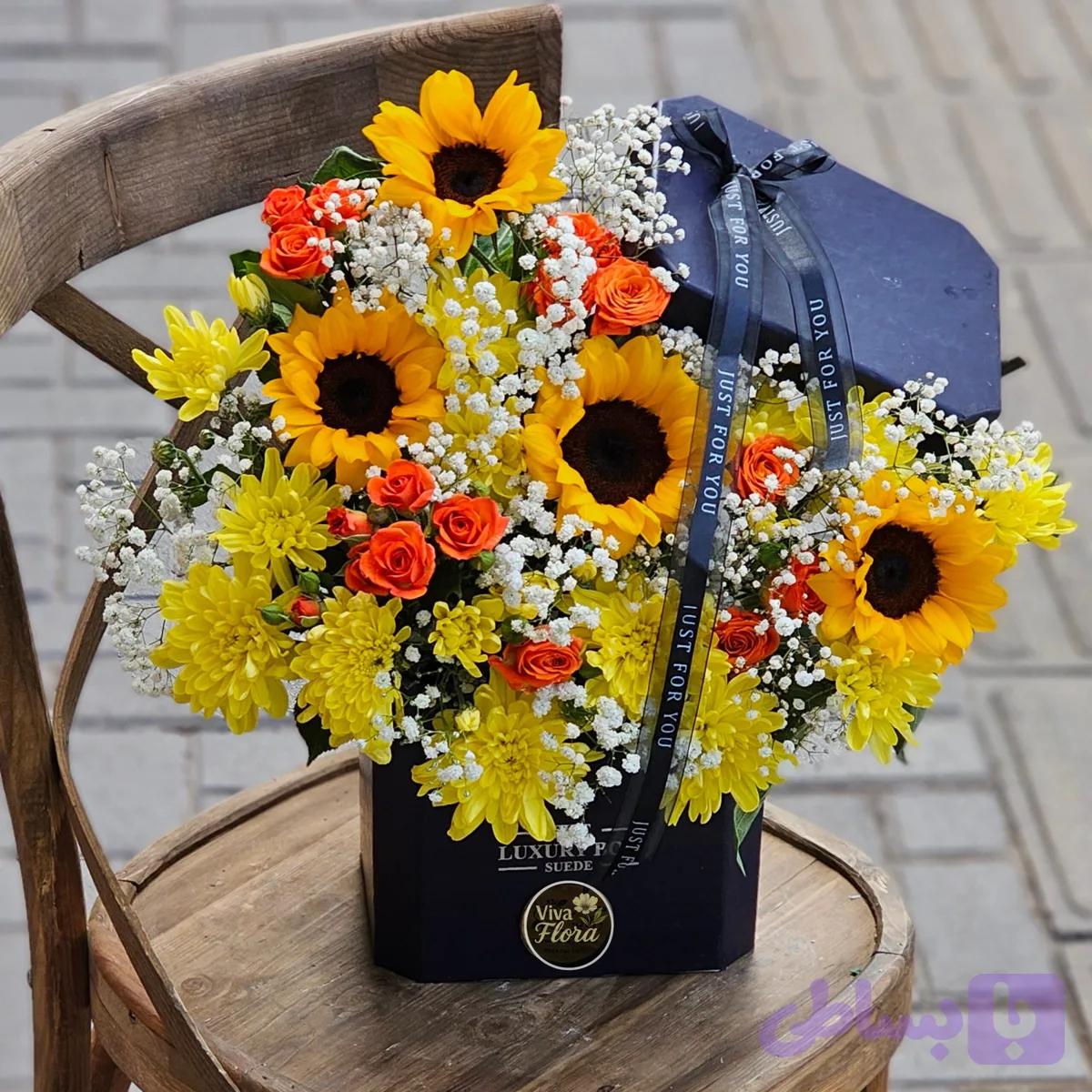 باکس گل آفتابگردان روشنای عشق
