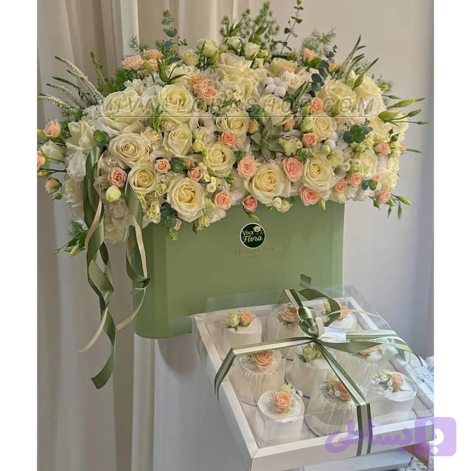 باکس گل و کیک راز سبز