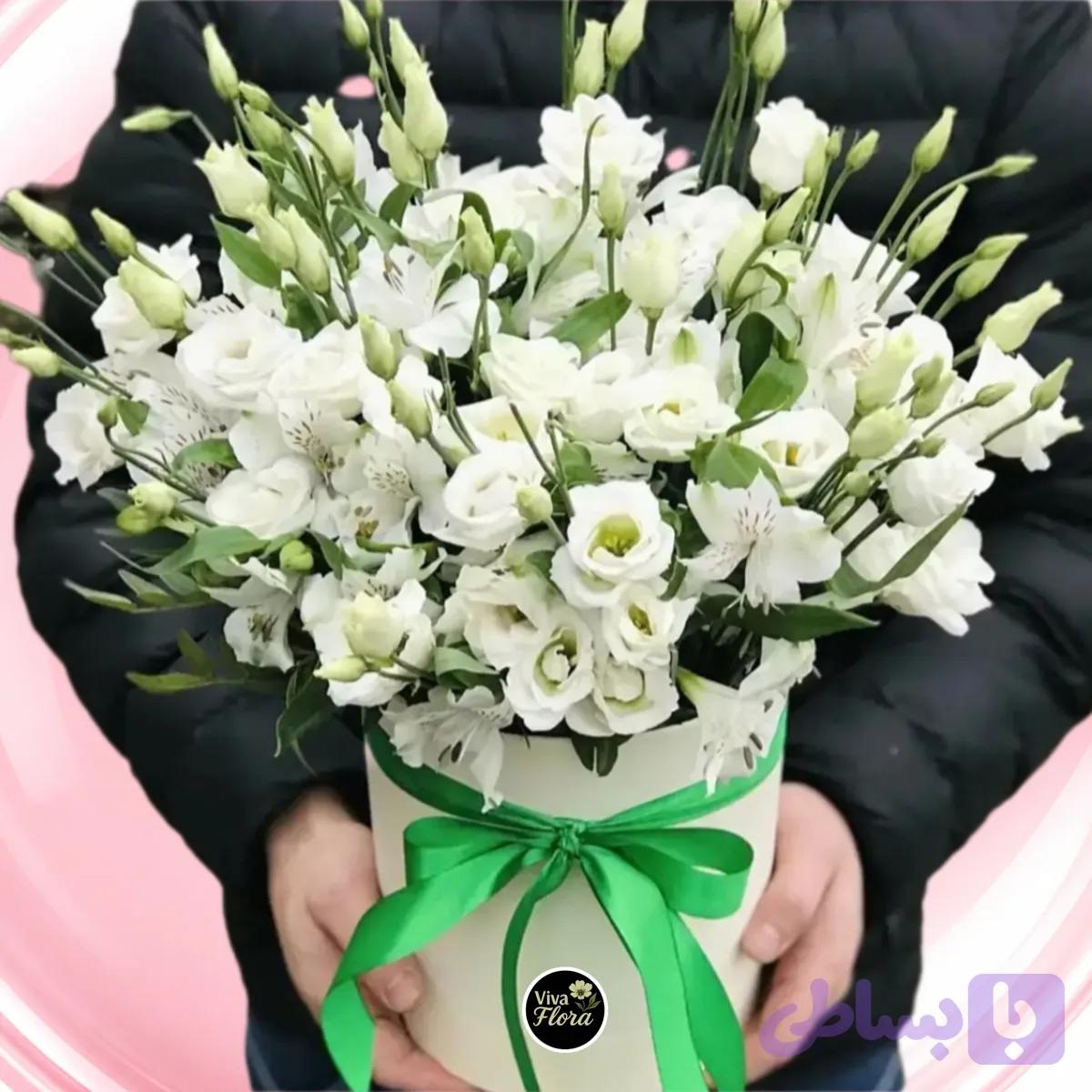 باکس گل لیسیانتوس سفید