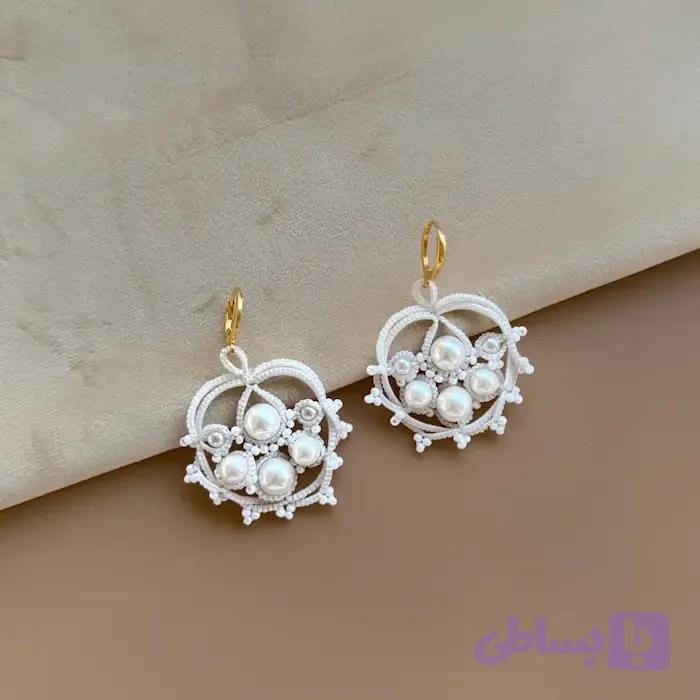 گوشواره آویز ۳ سایز مروارید شل — تصویر 1
