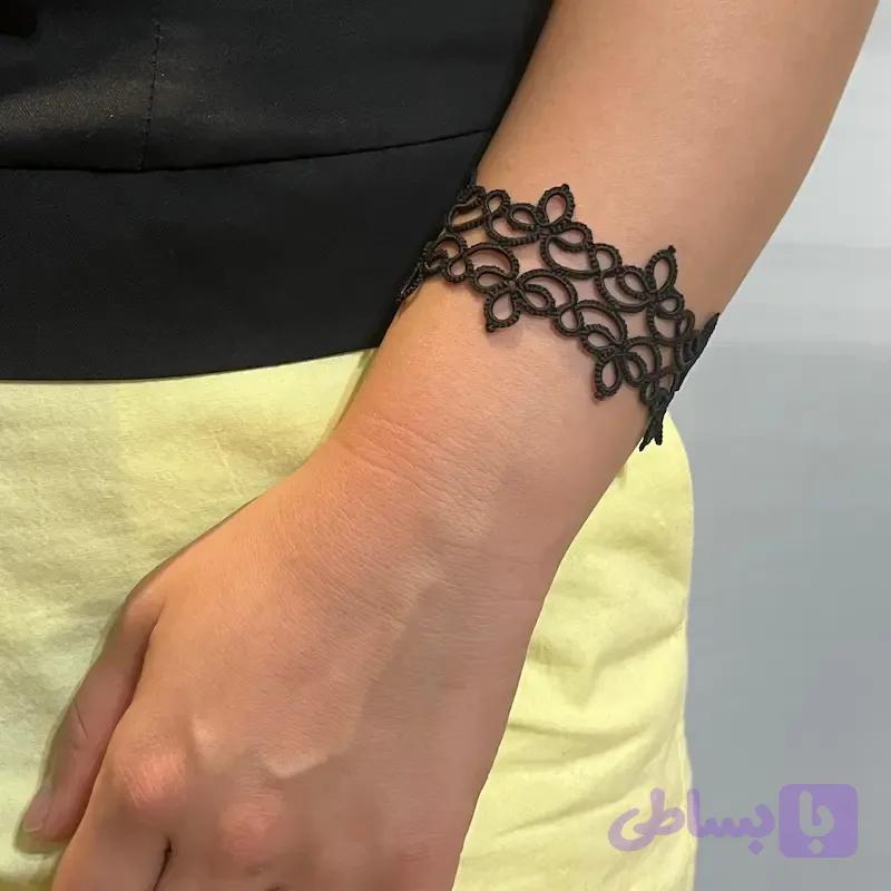 دستبند نیمه پهن طرح ایرانی (اسلیمی) — تصویر 1