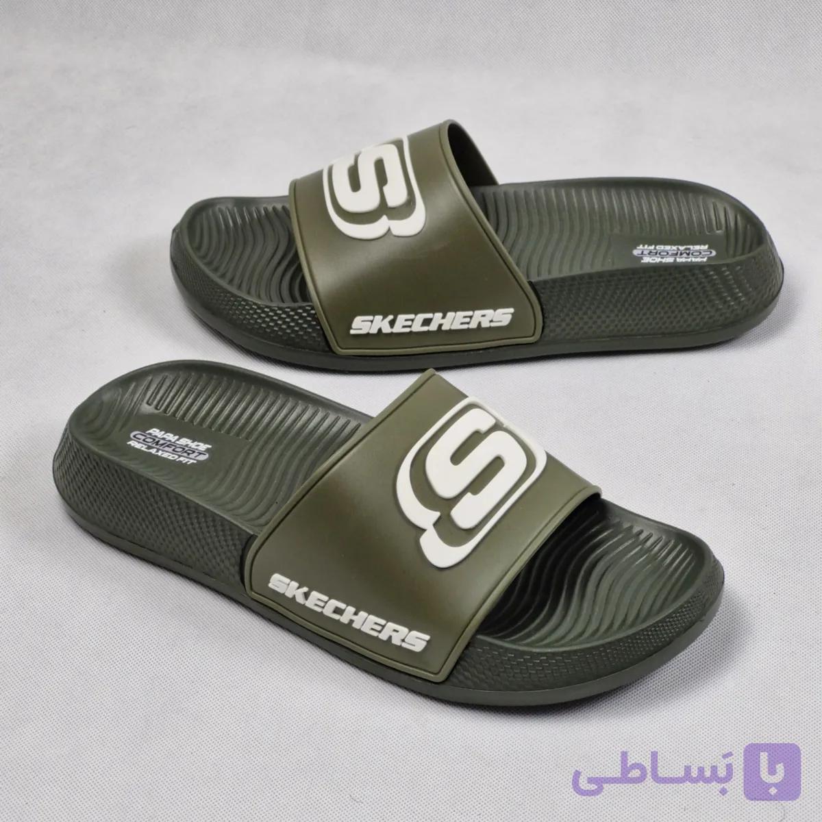صندل مردانه مدل اسکیچرز 234 سبز — تصویر 1