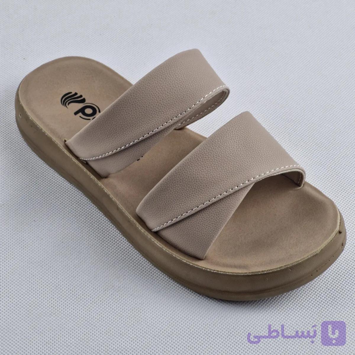 صندل دخترانه مدل ساغر نسکافه ای — تصویر 1