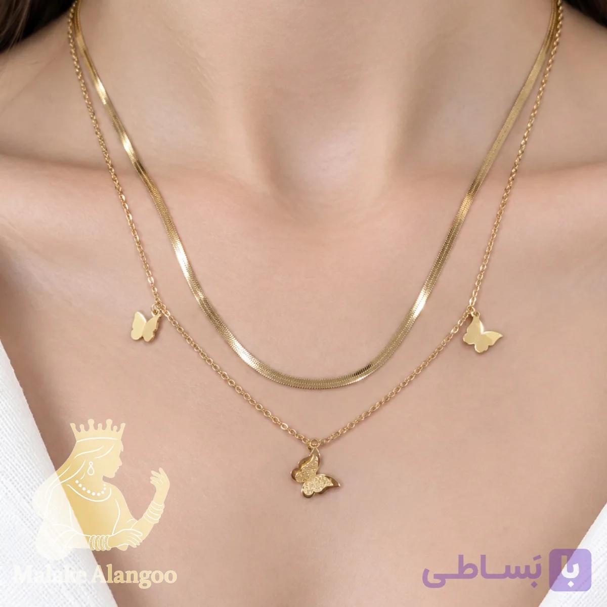 گردنبند دولاین پروانه کد4040