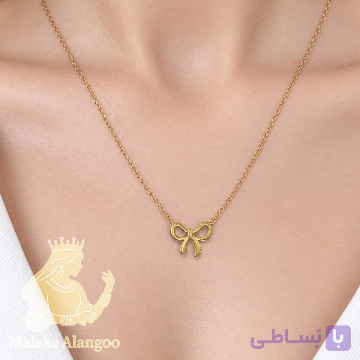 گردنبند پاپیون طرح طلا کد4047