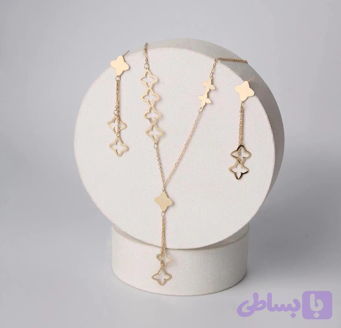 نیم ست طلای گل لیانا (Flower Set)
