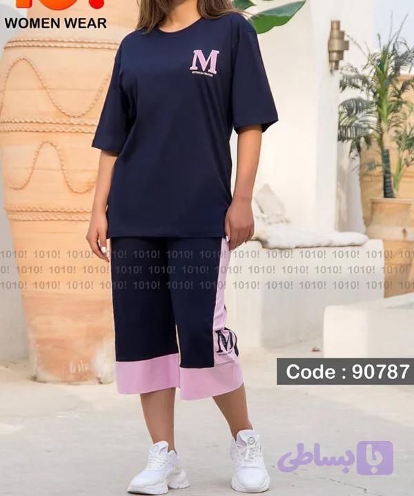 ست تیشرت و شلوارک زنانه برند 1010 کد 90787