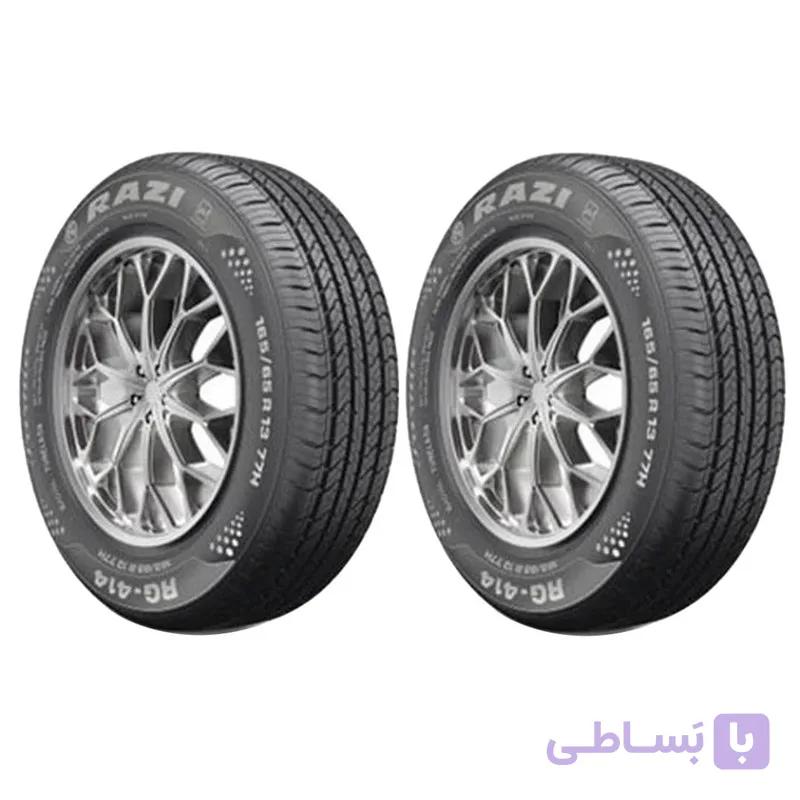 لاستیک خودرو سواری رازی تایر مدل RG414 سایز 175/60R13 با چسبندگی A در شرایط خیس و شاخص سرعت 77H دو حلقه تولید 2025 — تصویر 1