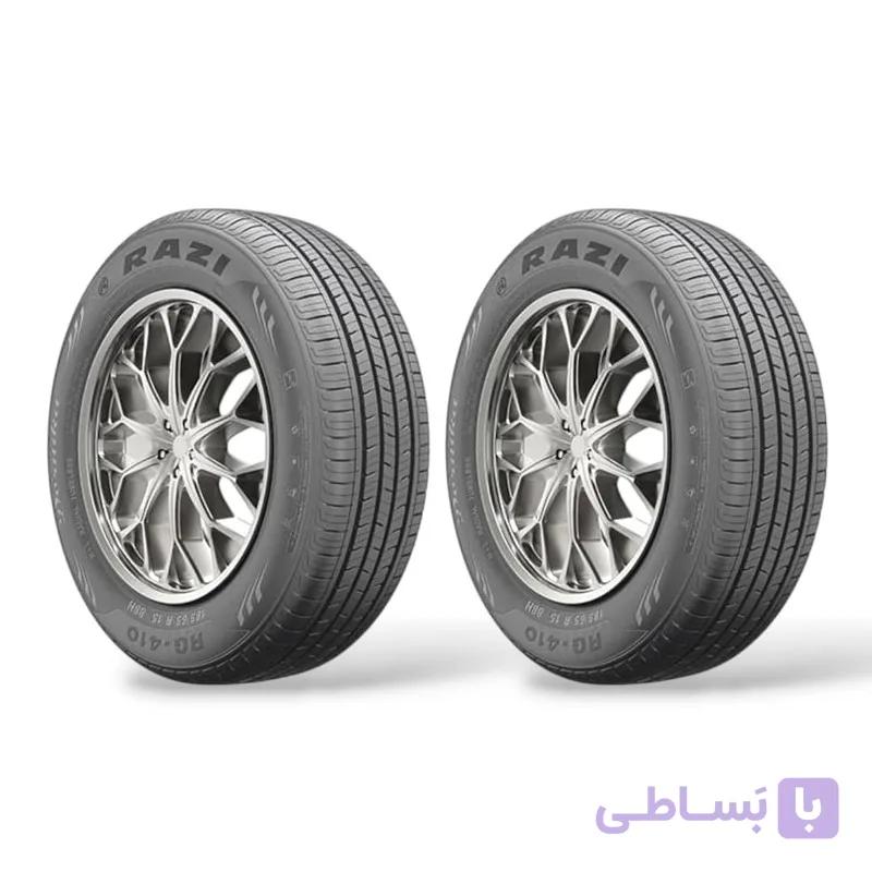 لاستیک خودرو سواری تیوبلس رازی تایر مدل RG410 سایز 185/65R15 سال 2025 مناسب چهارفصل با طراحی گل بهینه، فرمان‌پذیری دقیق، دوام بالا و سواری نرم و ایمن – 2 حلقه — تصویر 1