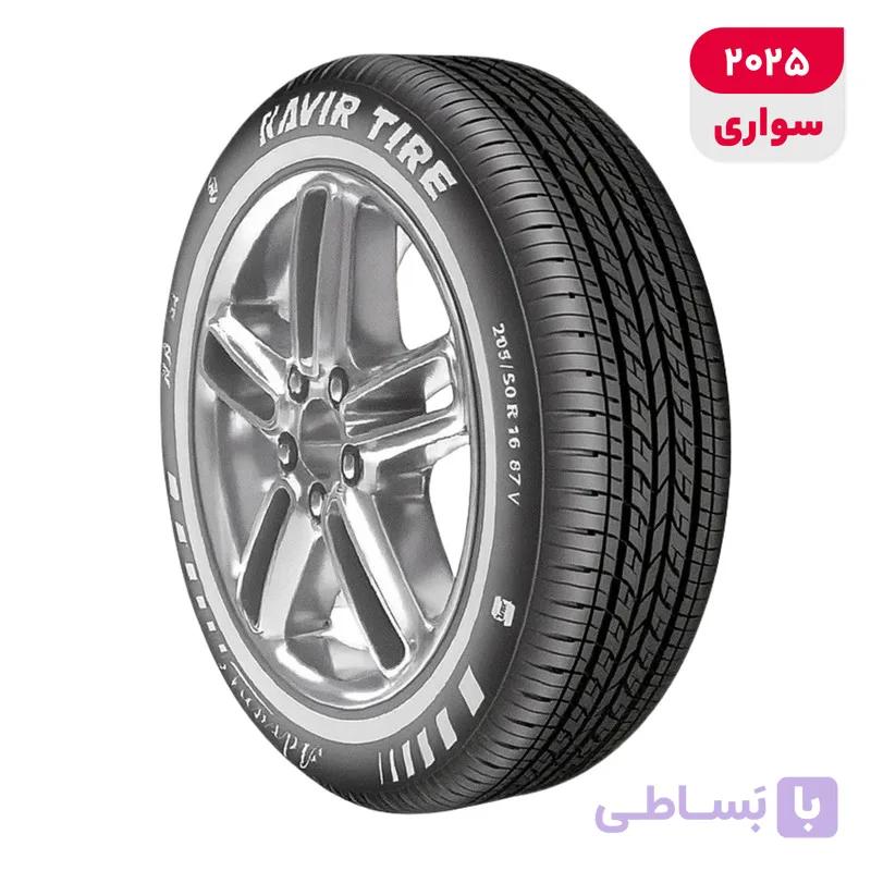 لاستیک خودرو کویر تایر مدل KB57 با کاربری سواری و سایز رینگ 16 اینچ، فاق 60 درصد پهنا و پهنای 215 میلی‌متر، شاخص سرعت W (حداکثر سرعت 270 کیلومتر بر ساعت)، ساخت ایران، 1 حلقه — تصویر 1