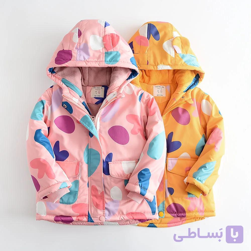 کاپشن دخترانه طرح برگ مدل روسی نانومیکرو — تصویر 1